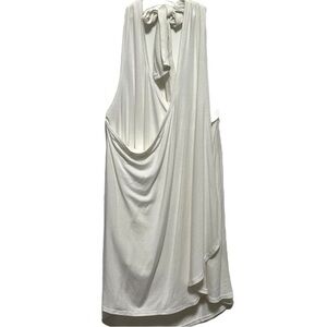 Ella Moss Grecian off-white criss cross wrap front soft carefree halter Tank top